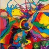 Abstract Color Collision Mandala Paint By Number