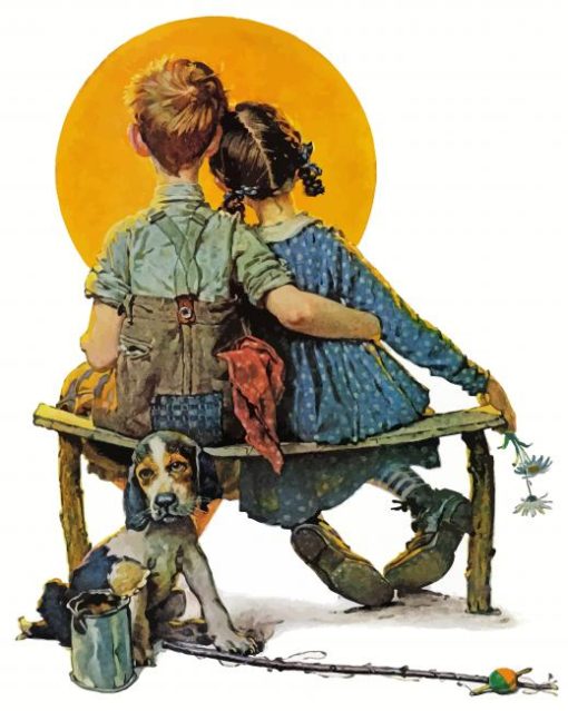 little-couple-norman-rockwell-paint-by-number