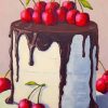 Cherry Chocolate Cake Paint by numbers