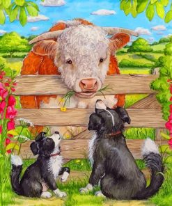 dogs-and-cow-paint-by-numbers