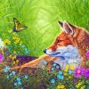 Fox And Butterfly Paint by numbers