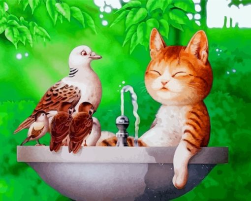 cute-cat-and-birds-paint-by-numbers