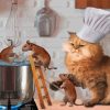 Chef Cat And Mice Paint by numbers