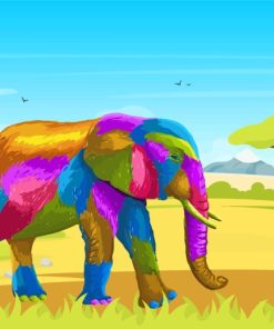 Colorful Elephant Paint by numbers