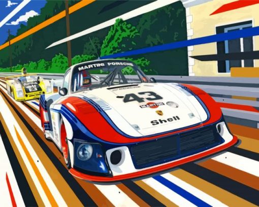 Porsche Martini Race Car Paint by numbers