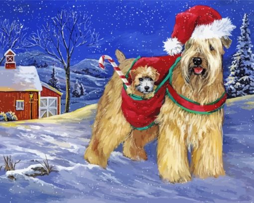 Wheaten Terrier Christmas Paint by numbers