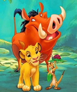 Simba Timon And Pumbaa Lion King Paint by numbers