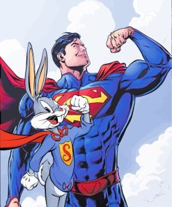 superman-and-bugs-bunny-paint-by-numbers